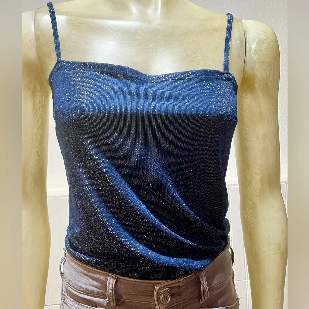 Reformation Navy and Gold Sparkle Top - Picture 3 of 7